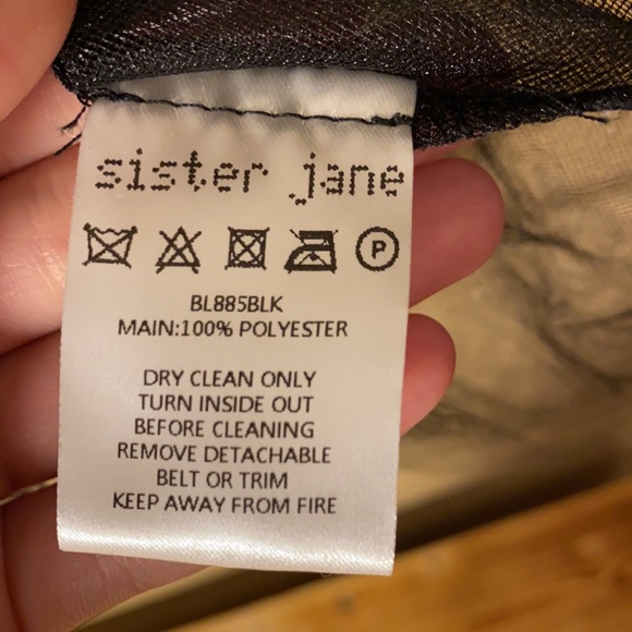 NWT Sister Jane Dream tiered flutter sleeve peplum rhinestone crystal blouse - Picture 16 of 16